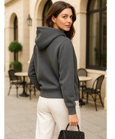 Casaco Moletom Feminino Capuz Zíper Fleece Básico | Frida